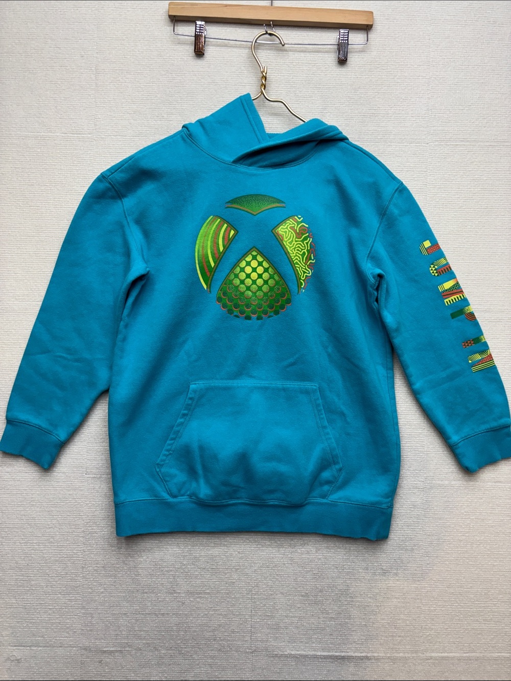 XBOX | XXL Kids Teal Graphic Hoodie Sweatshirt - Teal & Green